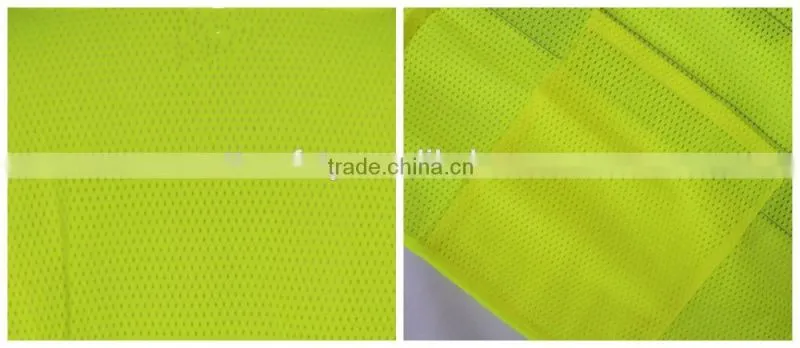 wholesale cheap high visibility fluorescent yellow breathable work shirt reflective t-shir