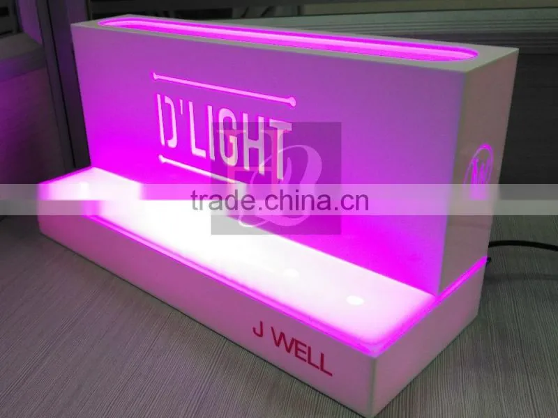 acrylic makeup display stand with different color LED light