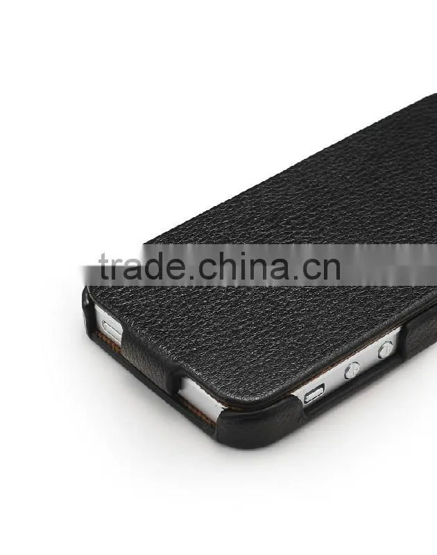 2013 New arrival hot sell design Litchi veins Flip Cowskin leather smart case for iphone5,for iphone5 case