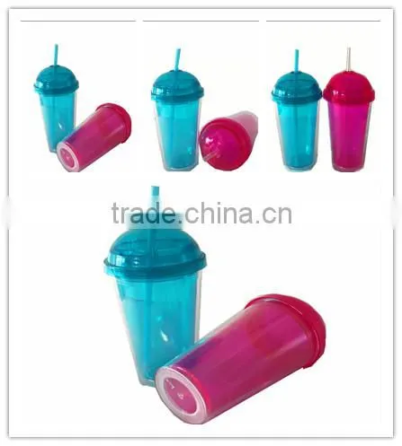 round cap 450ml hall student modern insulated double wall plastic tumbler
