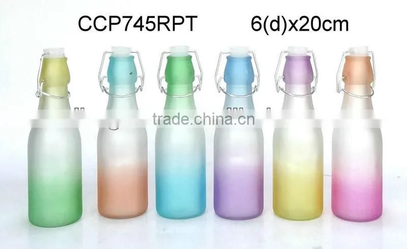 CCP745RPT2 roud glass bottle sprayed with color