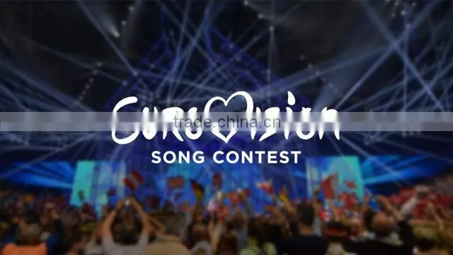 Microphone trophy TV show competetion award with flag engraving K9 crystal eurovision song contest eurovision trophy