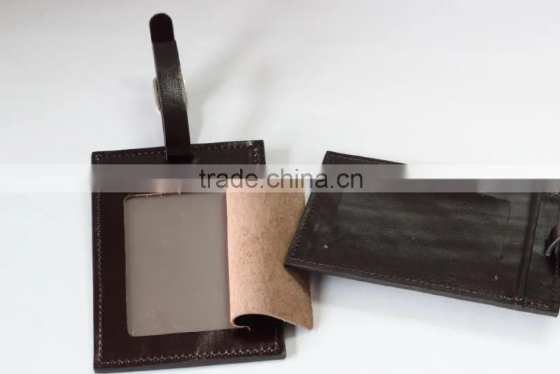 creative leather passport holder gift set with leather wallet leather luggage tag in gift box