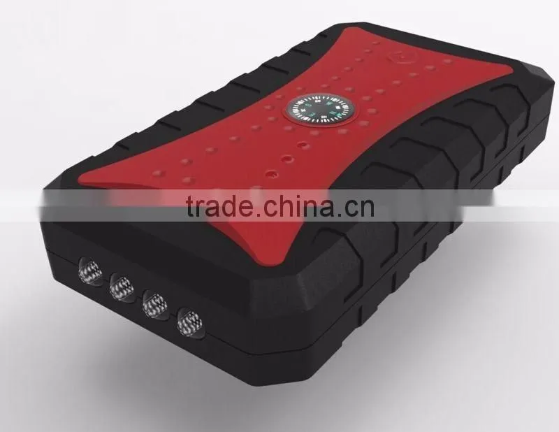 New products 7500mah waterproof multi-function auto emergency start power with 4 usb output with compass