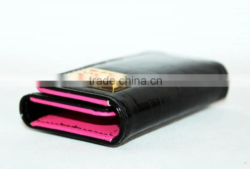 Classical leather women's wallet with key holder/leather purse/leather money clip