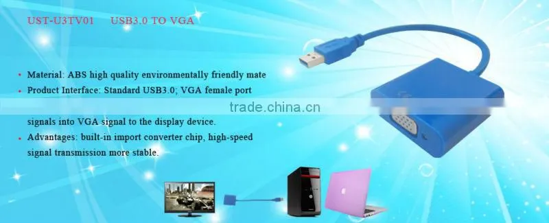 HOT shopping !vga to usb cable/usb to vga adapter/usb 3.0 to vga converter Multi-display Graphic Converter Adapter Cable