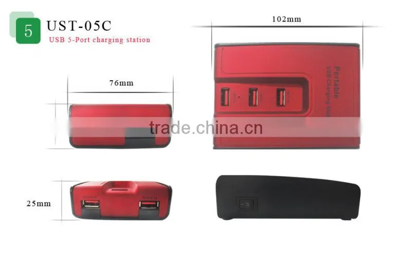 5 in 1 black/ new electric Tablet USB 5-Port charging station for tablet