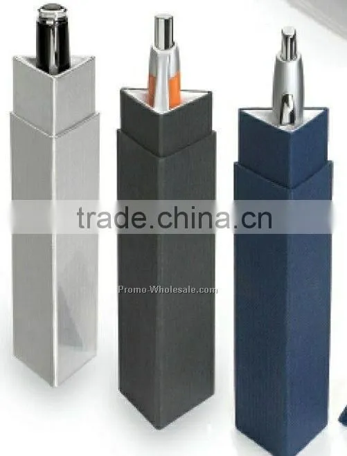 Triangular Pen Gift Box With White Satin Cushion