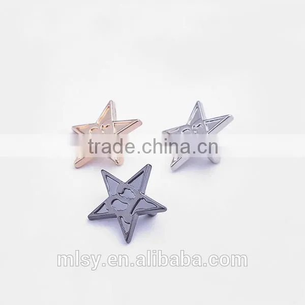 Fancy star custom size label for shirt collar Brightness C1-80030