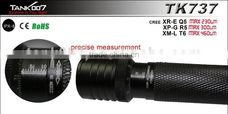 Zoomable CREE XML XM-L T6 LED 5Modes Led Flashlight TK737
