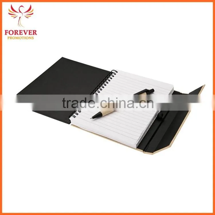 Eco Recycled Sticky Notebook With Magnet Closure Custom Logo 80 Sheets White Paper Spiral Binding