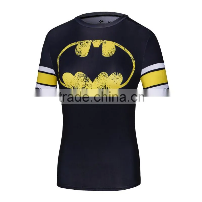 Ladies DC Comics Superhero Wonder Women/Bat-men/ Captain America Athletic T Shirt Compression Bodybuilding Tee Tops