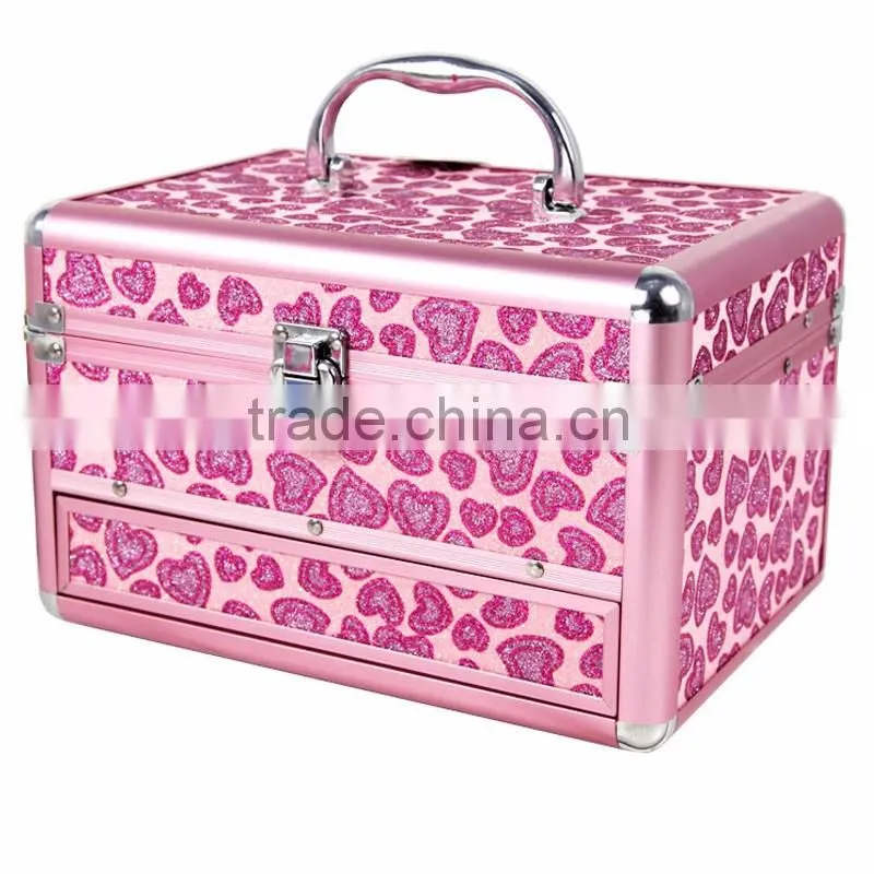 High Quality Aluminum Beauty Box For Makeup PVC Cosmetic Bag With Lock