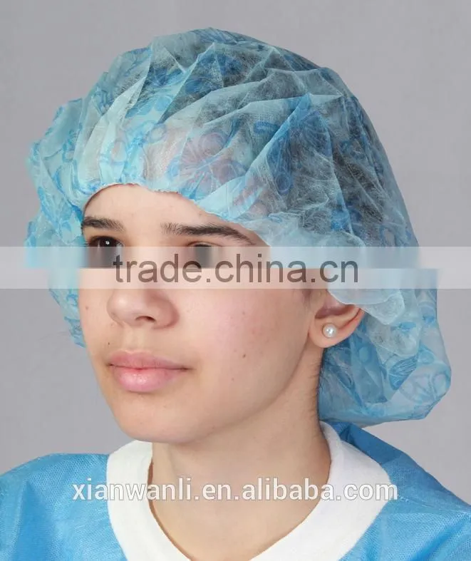 Colorful and beautiful nonwoven one-off bouffant cap