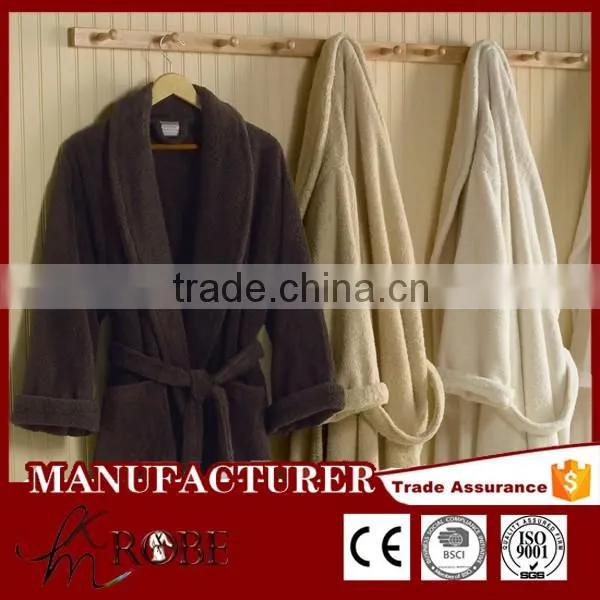 Super soft waterproof microfiber coral fleece bathrobe