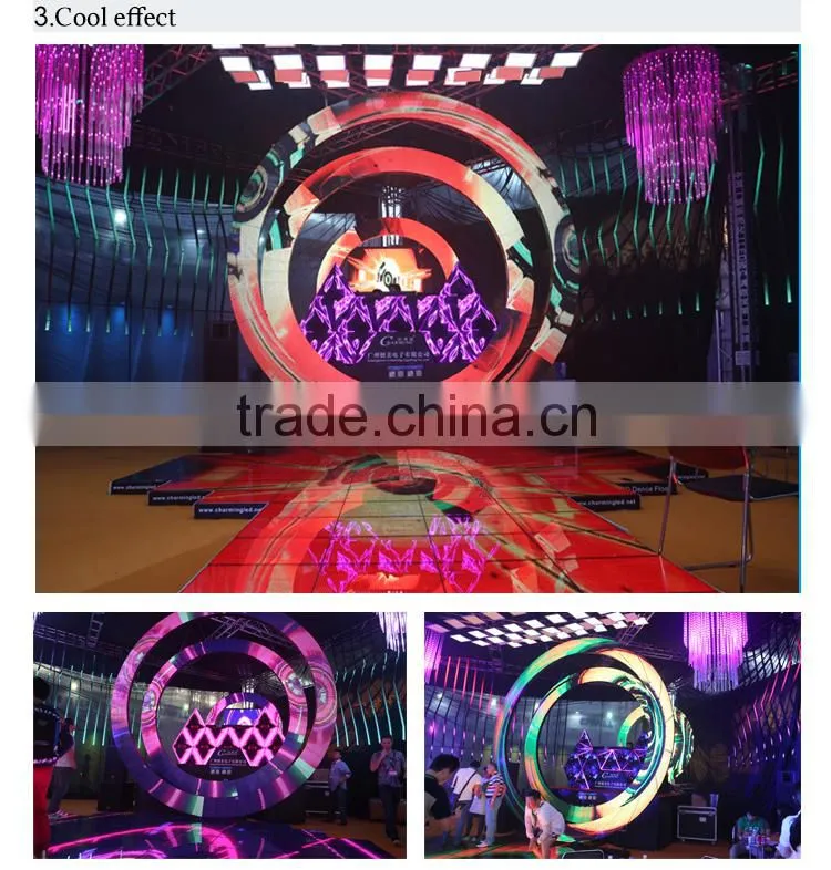 led 3d ring video display cabinet good for wedding stage lighting as backdrop in 2015