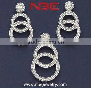 Wax micro setting 925 sterling silver jewelry set