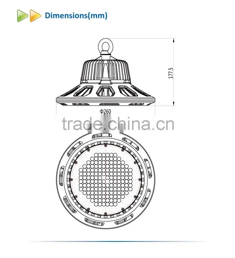 Profession Industrial Lighting UFO LED High Bay Light 80W