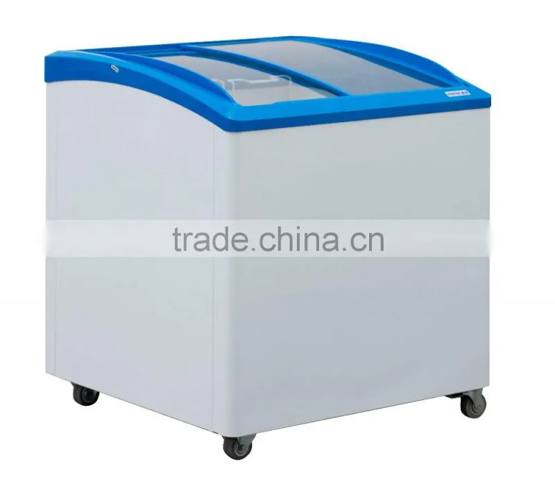 235L Curved Double Door Ice Cream Showcase Freezer
