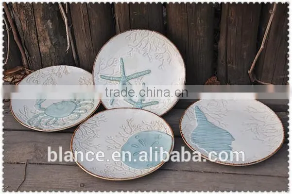 ceramic relief anchor shape milk jar