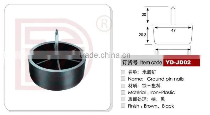 hit screw furniture leg nail/chair nail on glide with large contact area