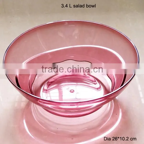 3.4 L Wholesale Transparent Plastic Salad Bowl