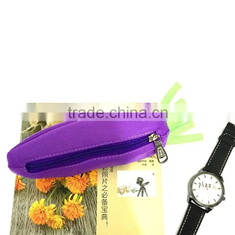 school supply creative carrot design pen bag 3D pencil bag for kids