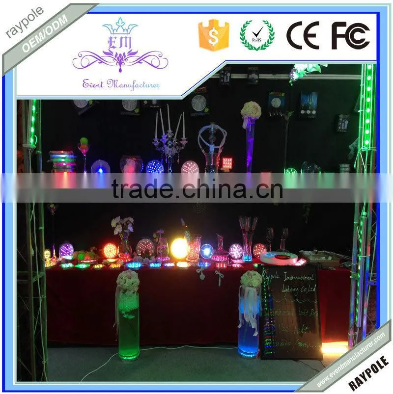 Battery operated under table vase LED centerpiece light base RGB wedding decoration