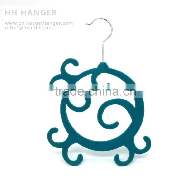 Velvet flocked jewelry hanger tie hange