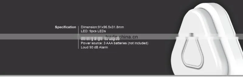 Eco battery backup PIR sensor night light with buzzer alarm function