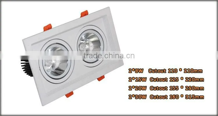 6.5 inch square down light 20W 30watt rectangular downlight with Cree chip