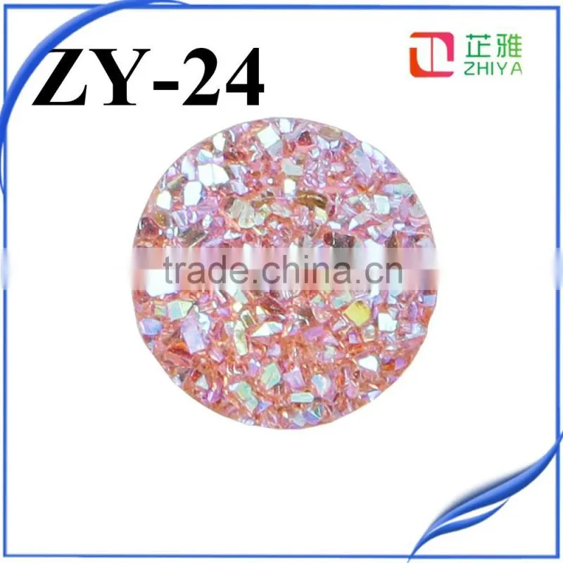 2016 fashion Agate Geode Slice Pendant Big Round 12mm Silver Agate Druzy Tianium Druzy Cabochon