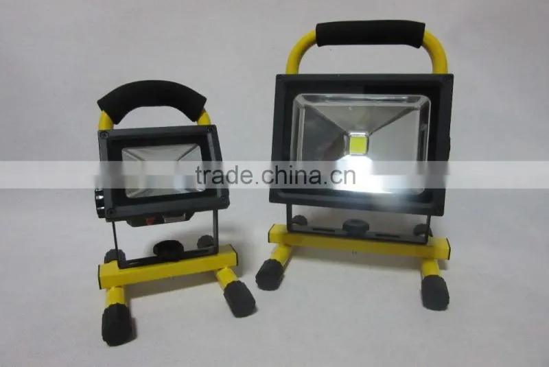 990lm cordless portable 10w rechargeable led flood light with adapter