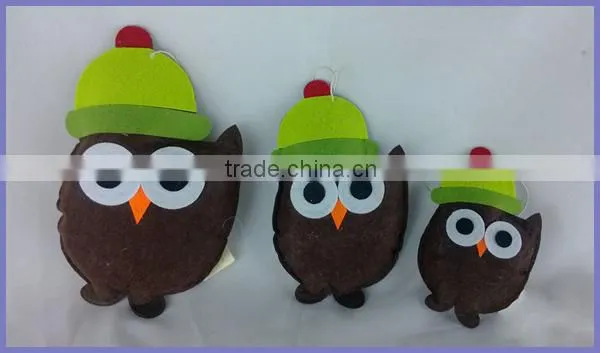 2016 custom key chain, non-woven owl decorative hanging chain