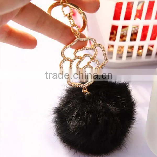 2014 Rose Flower with Ball Pendant Keychain , Bag Pendant ZTKC-175