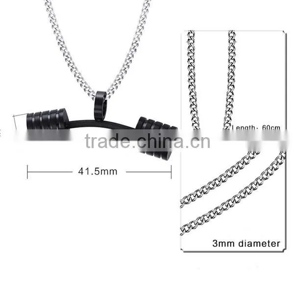 Men's Dumbbell Design Stainless Steel Necklace 2016
