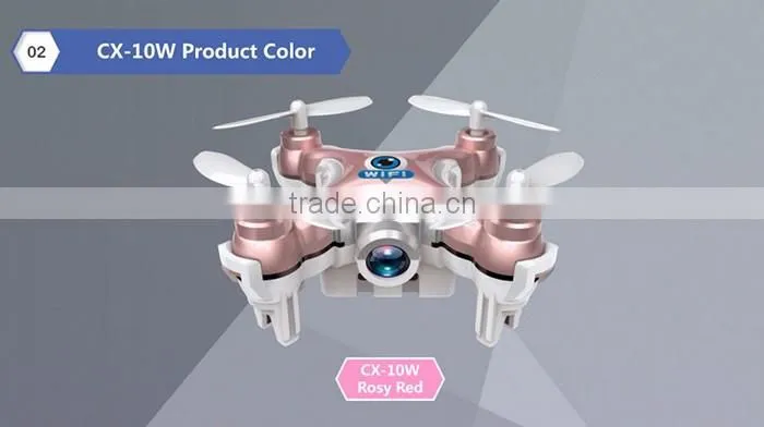 RC Quadcopter Cheerson CX-10W CX10W Wifi FPV 0.3MP Camera LED 3D Flip 4CH CX10 Update Version Mini Drone BNF Helicopter Toy Gift