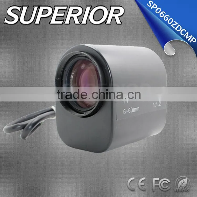 Superior hot sale product 1.3MP F1.2 Auto Iris DC 6-60mm Motorized zoom cctv camera lens