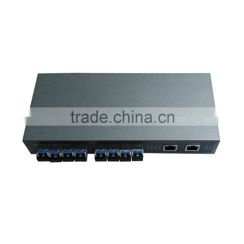 8 SFP fiber switch with 2 port10/100/1000Mbps TX uplink