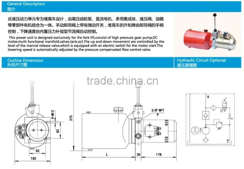 china small hydraulic power pack unit HPU-10