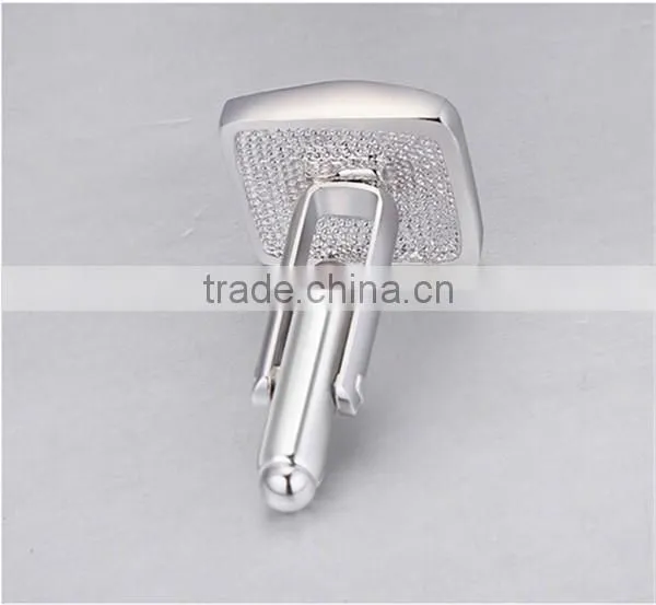 Yiwu factory wholesale copper metal enamel crystal cufflinks for men shirts cuff link