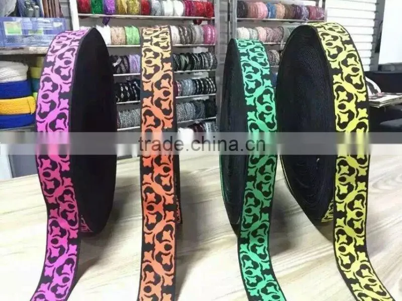 High Quality Elastic Tape with printing embroidery elastic printing tape for ladies dress waistband