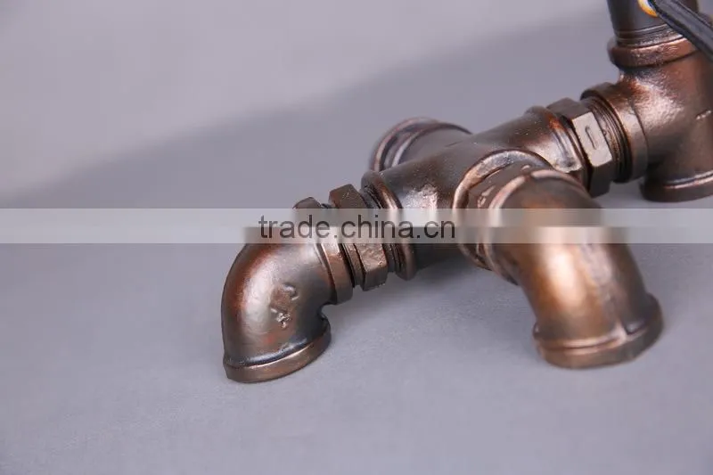 Manufacturer's Vintage Industrial Water Pipe Design Table Lamp