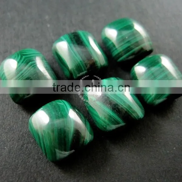 8x9mm thick square peacock green malachite cabochon DIY supplies findings 4140008