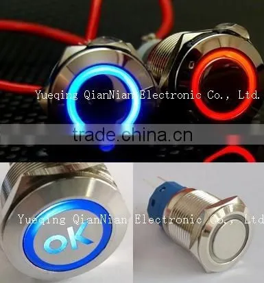 19mm led push button switch with flat head