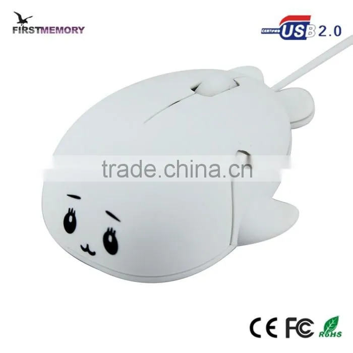 Endangered species dolphin shape optical wired gift mouse