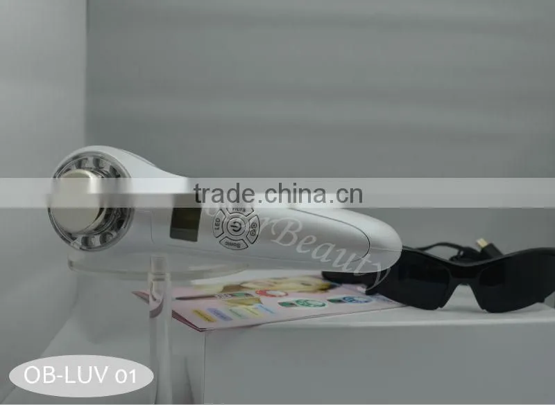 Mini Ultrasound and LED Beauty Device / Blue light for acne removing / Red light for wrinkle removal