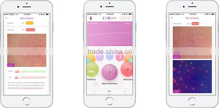 CosBeauty Brand updated new model WIFI connected app aiDirect Pro smart skin analyzer