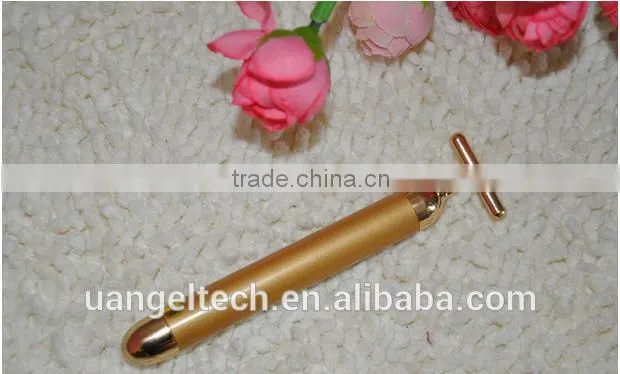 Vibration theory T shaped 24k gold bar with gold clad bar electro lymphatic drainage machine