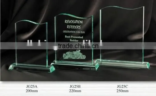 2015 design cheap jade glass awrd trophy wholesale sport glass awards
